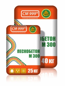 Сухая смесь кладочная (пескобетон) М-300  (25кг) "СМ 999"